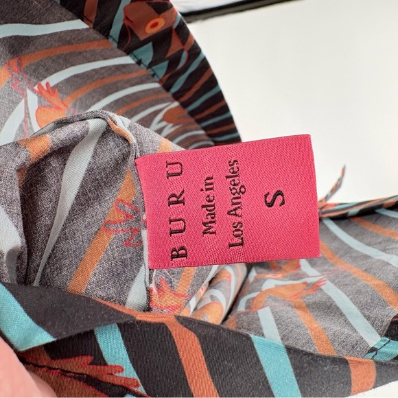 Buru Pink Label House Dress Frogs Stripes Small - Picture 8 of 11